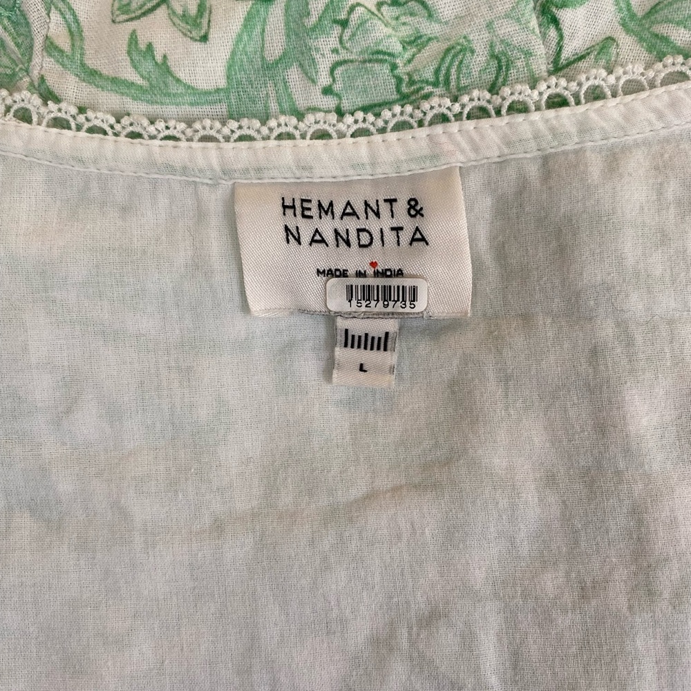 HEMANT & NANDITA Mint Green Floral Mini Dress - Picture 9 of 12